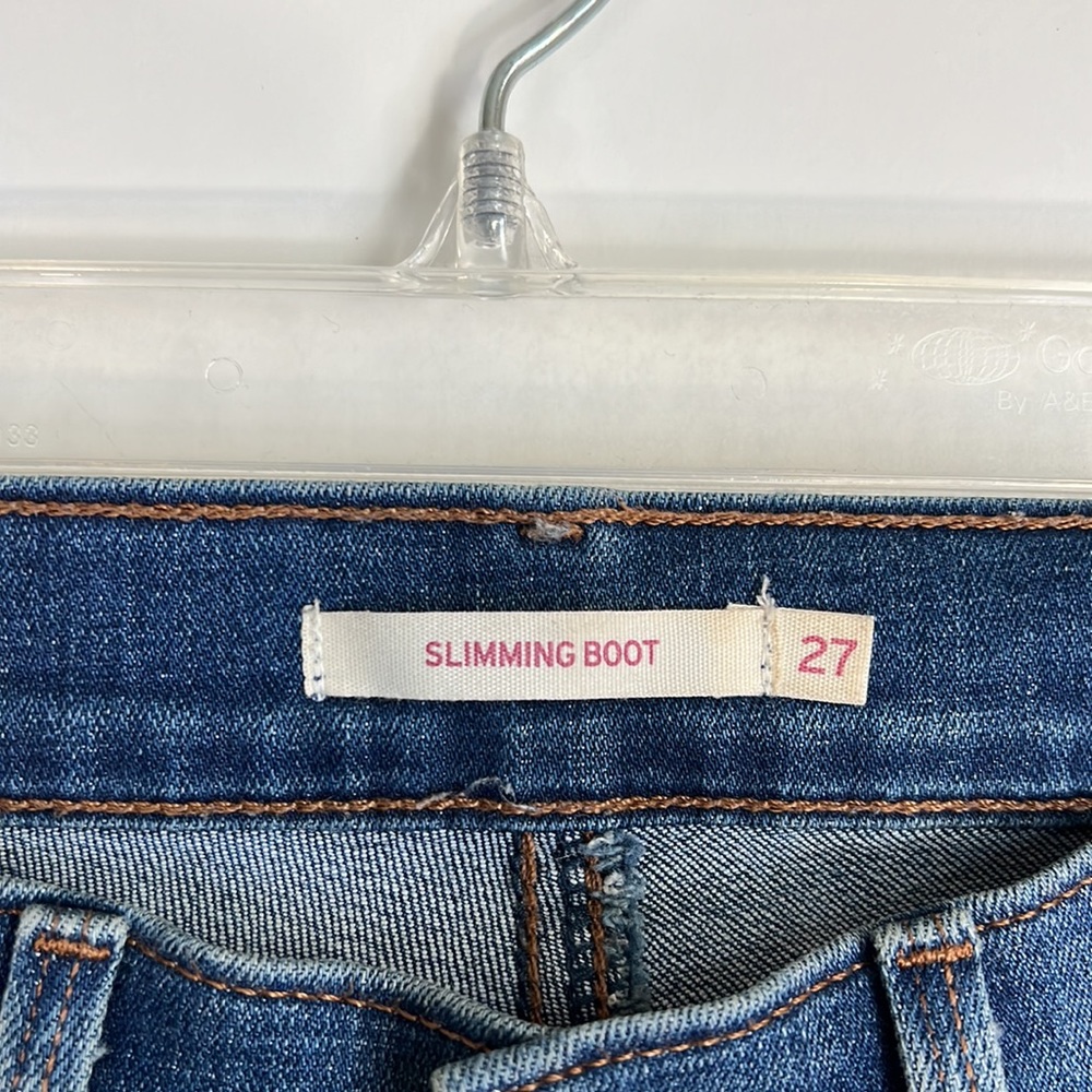 LEVI’S crop slimming boot denim blue jeans - Picture 9 of 12